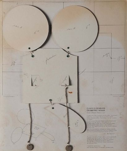 Claes OLDENBURG (Né en 1929) Geometric mouse, Scale D, 1971 Sérigraphie sur carton...