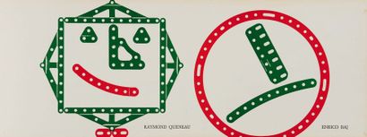 ENRICO BAJ - RAYMOND QUENEAU Meccano, ou l'analyse Matricielle du Langage, 1966....