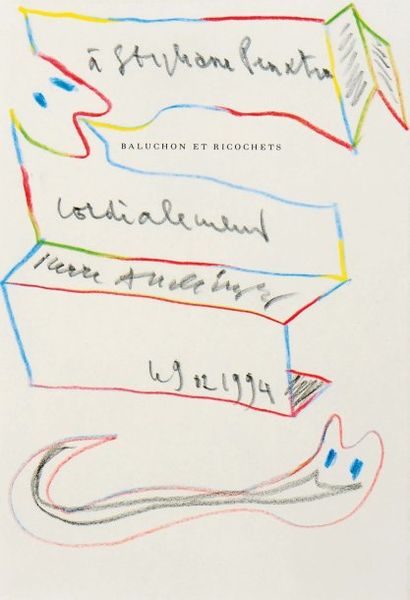 Pierre ALECHINKY (Né en 1927) Baluchon et ricochets, 1994 Crayons de couleurs et...