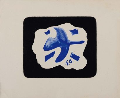 Georges BRAQUE (1882-1963) Carte de voeux de la galerie Aimé Maeght, 1958 Eau forte...