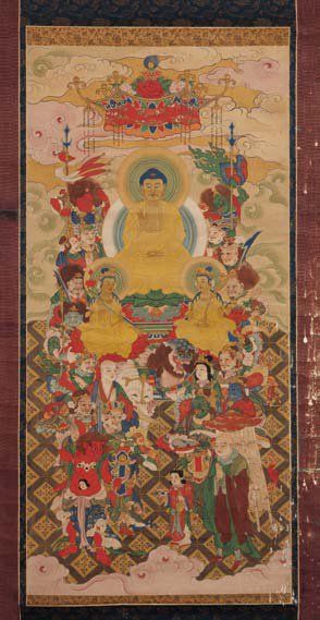 Anonyme Bodhisattva Peinture sur soie Sino / Népalaise XIXème siècle Format : H_94,5...