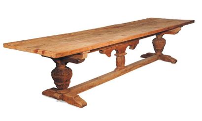 null Grande table en bois naturel. H_76 cm L_341 cm P_95 cm