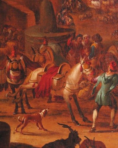 PEETER VAN BREDAEL (ANVERS 1629-1719) Scènes de marché au pied de ruines antiques...