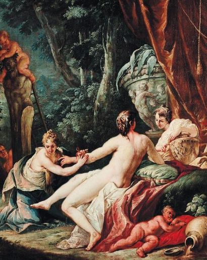 ATTRIBUÉ À FRANCESCO FONTEBASSO (1709-1769) La toilette de Venus toile (accident)....