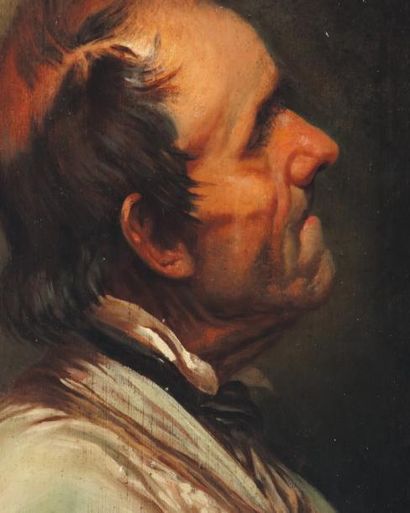 GUSTAVE COURBET (1879-1877) Portrait du curé Bonnet d'Ornans, 1849 Huile sur panneau...