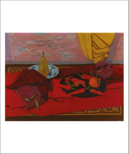 Roger CHAPELAIN-MIDY (1904-1992) 
Les piments
Huile sur toile.
Signée en bas à gauche.
Oil...