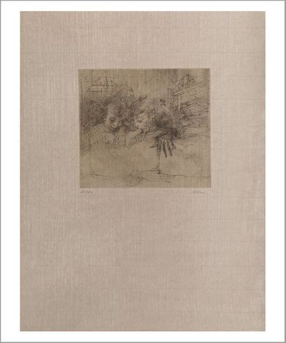 Hans BELLMER (1902-1975) 
Sans titre
Estampe sur papier brun.
Tirage à 50 exemplaires.
Signée...