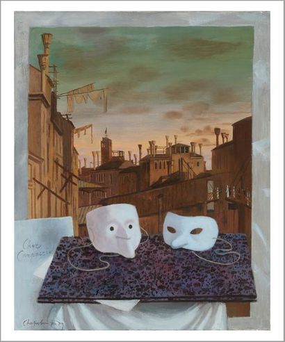 Roger CHAPELAIN-MIDY (1904-1992) 
Chez Carpaccio, Venise
Huile sur toile.
Signée...