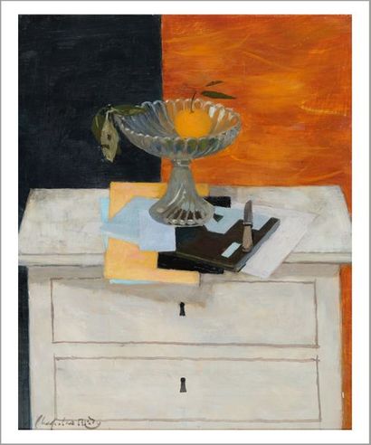 Roger CHAPELAIN-MIDY (1904-1992) 
Nature morte à l'orange
Huile sur toile.
Signée...