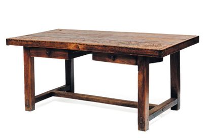 null Table et deux bancs en chêne H_75 cm L_171 cm P_87 cm H_104 L_191 cm P_57 c...