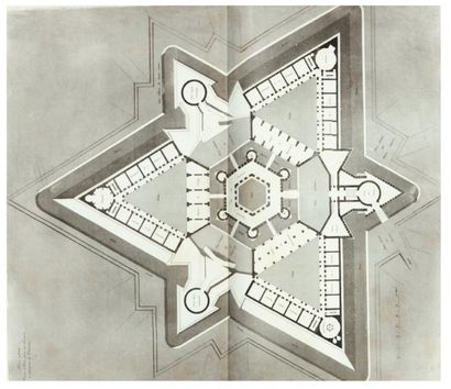 BALTARD (Louis Pierre) Architectonographie des prisons, ou Parallèle des divers systèmes...