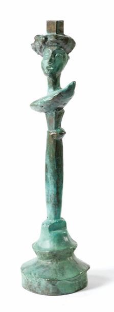 ALBERTO GIACOMETTI Dans le goût de Suisse Pied de lampe modèle « L'écossaise »
Bronze
H_51...