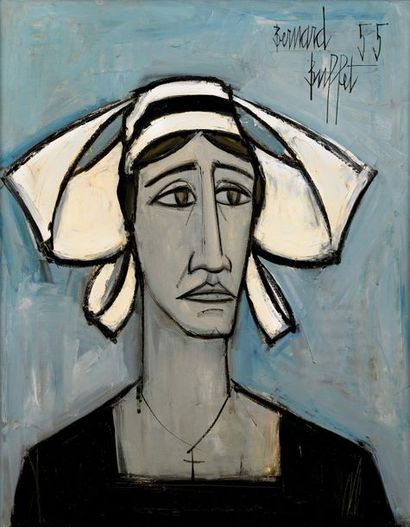 Bernard Buffet 1928 - 1999 
Tête de bretonne, 1955

signé Bernard Buffet et date...