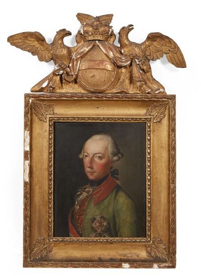 ECOLE AUTRICHIENNE DU XVIIIE SIECLE Portrait d'homme
Huile sur panneau.
H_30 cm L_23...