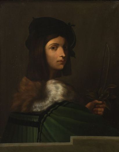 ECOLE ITALIENNE DU XIXE SIÈCLE, Portrait d'un violoniste
Toile.
H_68 cm L_53 cm