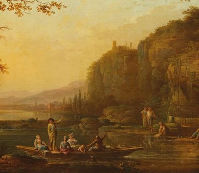 Jean Baptiste CLAUDOT (Badonviller 1733 - Nancy 1805) 
La pêche
Scène champêtre au...