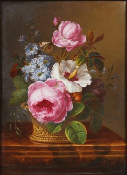 VICTOR HENNEQUIN (EXPOSE AU SALON DE 1841 À 1848) 
Plaque en porcelaine représentant...
