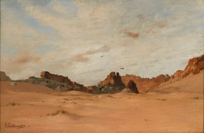 Gustave Achille GUILLAUMET (1840 - 1887) 
Paysage désertique
Huile sur toile.
Signée...