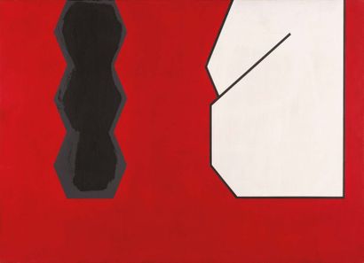 ANDRÉ GOFFIN (NÉ EN 1930) 
Composition blanc-noir-rouge, 1986
Acrylique sur toile.
Signée,...