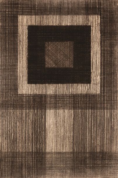 VICTOR NOËL (1916-2006) 
Composition aux carrés, 1965
Fusain sur papier.
Signé et...