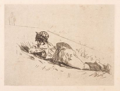 Félicien Rops (1833-1898) 
Remparts
Eau forte sur papier vergé grandes marges 2ème...