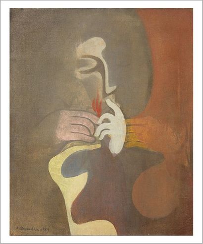 ANDRE BEAUDIN(1895-1979) Le fumeur, 1929
Huile sur toile.
Signée en bas à gauche.
Oil...