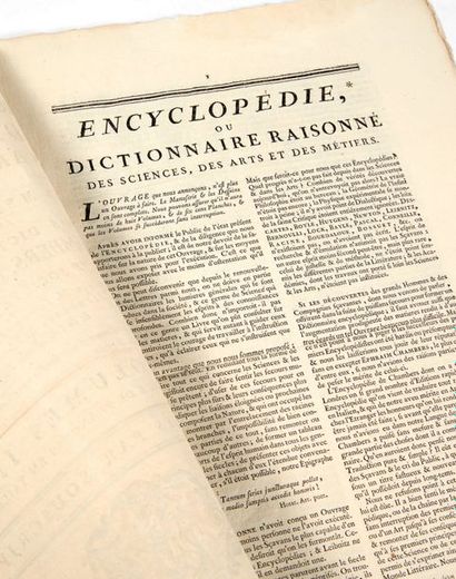 DIDEROT, Denis. [Prospectus de l'] Encyclopédie, ou Dictionnaire raisonné des sciences,...