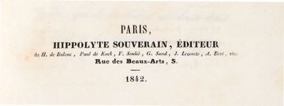 BALZAC, Honoré de. Ursule Mirouët. Paris, Hippolyte Souverain, 1842. 2 volumes in-8...