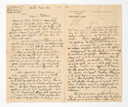 GAUGUIN, Paul. Lettre adressée au critique André Fontainas. Tahiti, mars 1899.
Lettre...