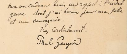 GAUGUIN, Paul. Lettre adressée au critique André Fontainas. Tahiti, mars 1899. Lettre...