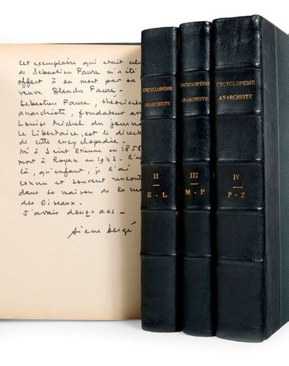[FAURE, Sébastien.] Encyclopédie anarchiste. Paris, Éditions de La Librairie Internationale,...
