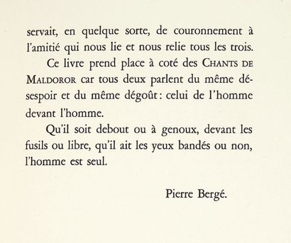 GIONO, Jean. Recherche de la pureté. Paris, Henri Creuzevault, 1953. In-folio [376...