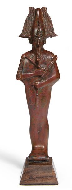 null STATUETTE D'OSIRIS.
Égypte, Basse Époque.
Statuette votive représentant le dieu...