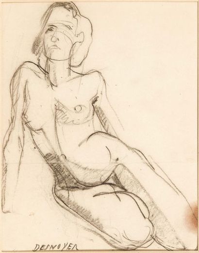 François DESNOYER (1894-1972) Femme nue assise
Crayon sur papier.
Signé en bas à...