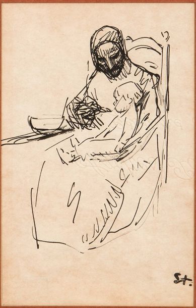 Théophile Alexandre STEINLEN (1859-1923) Femme assise, femme et enfant
Ensemble de...