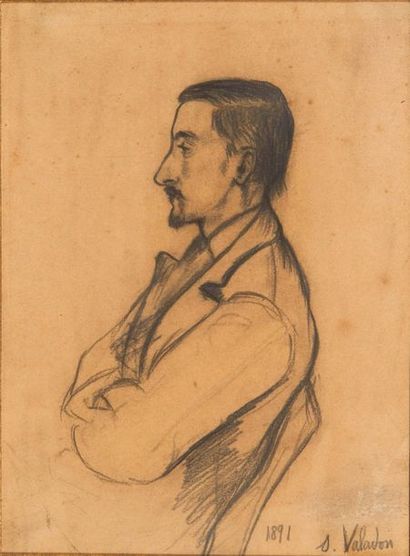 Suzanne VALADON (1865-1938) Portrait de Miguel Utrillo de profil, 1891
Fusain et...