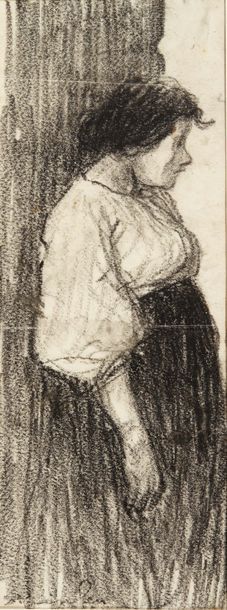 THEOPHILE ALEXANDRE STEINLEN (1959-1923) Portrait de femme
Fusain sur papier.
Signé...