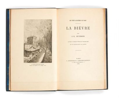 HUYSMANS (Joris-Karl) La Bièvre. Genonceaux, 1890.
Maroquin bleu de Fillias.
Première...