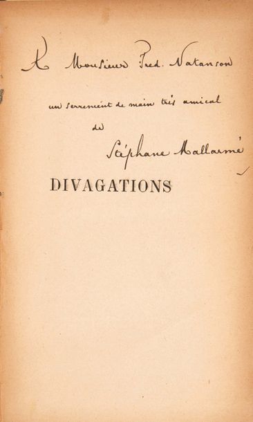 MALLARMÉ (Stéphane) Divagations. Fasquelle, 1897.
Toile de l'époque. Papier d'édition...