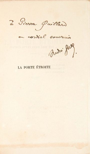GIDE (André) La Porte étroite. Mercure de France, 1909.
Maroquin janséniste chaudron...