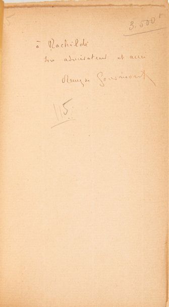 GOURMONT (Rémy de) Une Nuit au Luxembourg.
Mercure de France, 1906. Broché.
Papier...