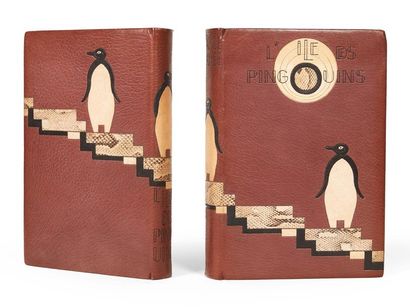FRANCE (Anatole) L'lle des pingouins. Lapina, 1926.
2 volumes. Maroquin mosaiqué.
lllustrations...
