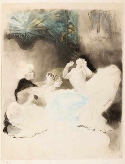 Louis LEGRAND (1863-1951) Le parfum
Gravure en couleur sur papier, numérotée 38/50
Signée...