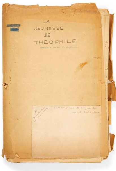 Marcel JOUHANDEAU La Jeunesse de Théophile
Manuscrit autographe.
195 pp. in-4 à l'encre...