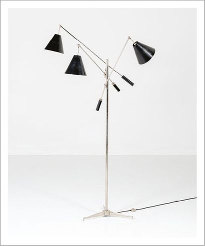 ANGELO LELLI 1911-1979 Italie Lampadaire «Triennale» modèle «12128» à trois bras...