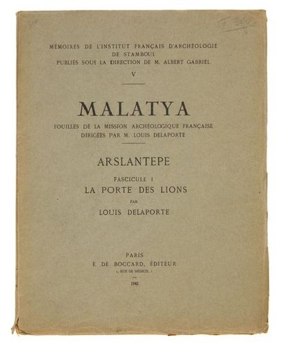 DELAPORTE, LOUIS Malataya, Arslantepe, la Porte des Lions.
Mémoire de l'Institut...