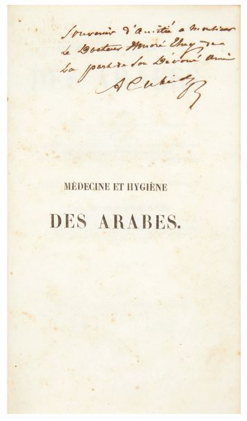 BERTHERAND, ÉMILE LOUIS Médecine et hygiène des Arabes [...]. In-8.
Paris, Germer,...