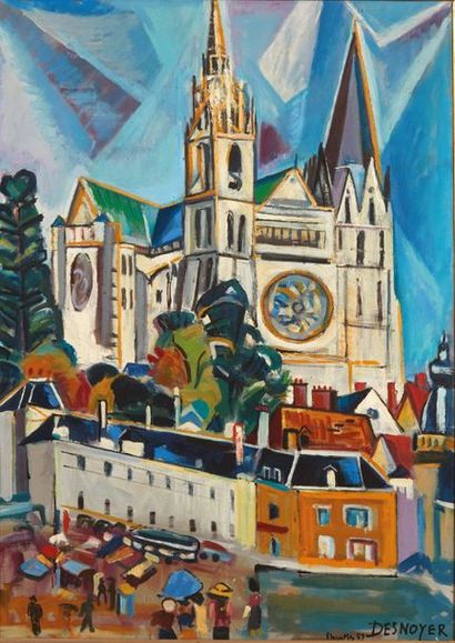 François DESNOYER (1894-1972) 
Chartres, 1959
Huile sur toile.
Signée, située et...