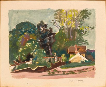 André PLANSON (1898-1981) 
Paysage
Gouache sur papier.
Signée en bas à droite.
H_14...