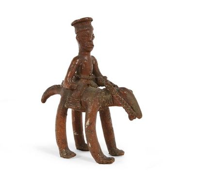 CAVALIER en bronze, Akan/Ghana.
H_16,5 c...